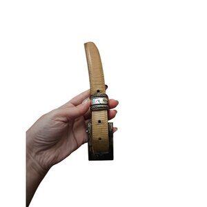 Brighton Tan Leather Belt With Silver-Tone Buckle & Western Detailing - Size L 3